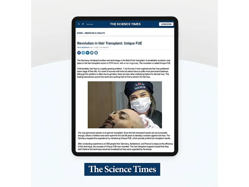 The Science Times article on Istanbul Hair Center